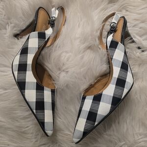 J.Renee Black and White Checkered Heels